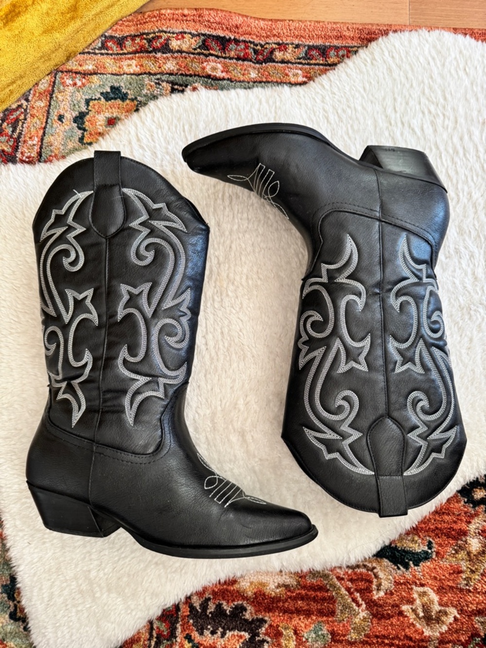 ASOS Black Western Embroidered Cowboy Boots - Women
